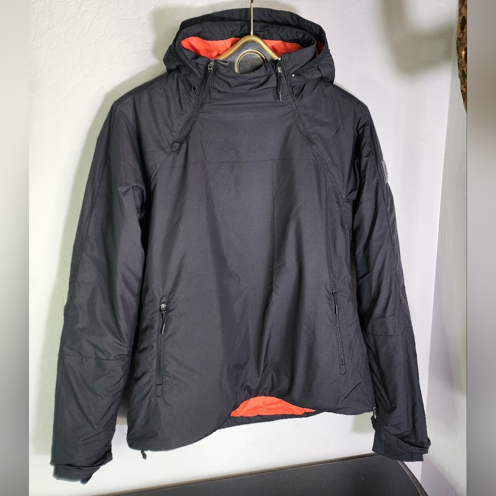 Rare Reebok Primaloft Black Double Zip Hoodie Jacket Size Small